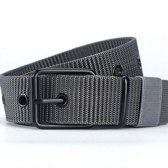 KuKuZhu Men's Belt Porous Canvas Pin Buckle Leather Belt Outdoor Sports Belt Women's Trendy Eyelet Belt With Jeans Belt For Men Women