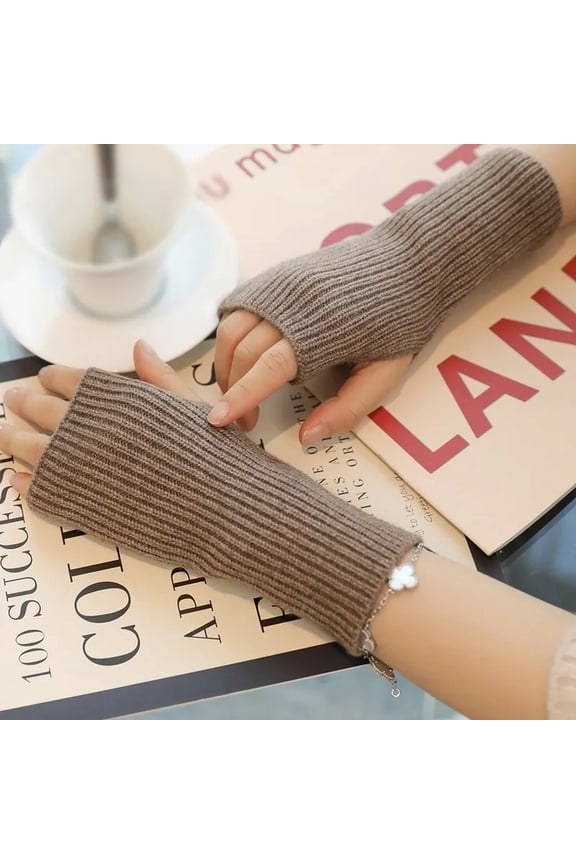 Short Fingerless Gloves Women‘s Mitten Winter Warmer Knitted Arm Sleeve Fine Casual Soft Girl’s Goth Clothes Punk Gothic Gloves