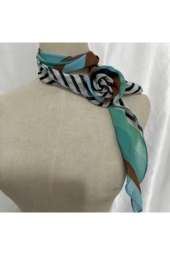 Solid Color Head Scarf Blcak Square 140*15 Silk Foulard Satin Bandana Cheveux Neckerchief Hijab Accessoires for Woman Scarf