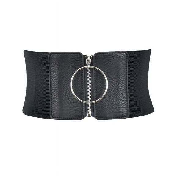 KuKuZhu Women's Corset Belt Gothic Fashion PU Leather Female Lace-up Corset Belts Slimming Waist Vintage Corset Black Wide Belt for Girl