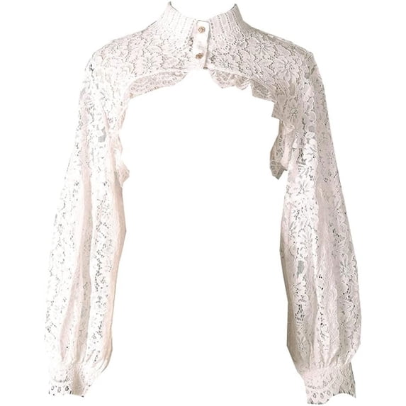 KuKuzhu Detachable Dickey Collar Blouse False Collar Half Shirt Long Sleeve Cropped Crop Tops