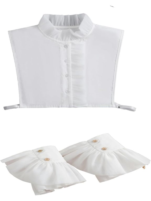 Fake Collar Half Shirt Detachable Dickey Collar Cuff Lapel Blouse Faux Shirt
