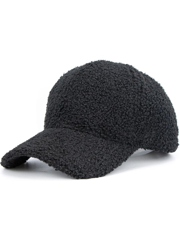 Faux-Sherpa-Baseball-Hat for Women & Men Winter Warm Faux Shearling Baseball Cap Teddy-Fleece Hip-Hop Cap