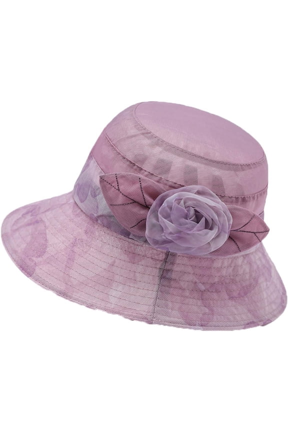 Grace Bucket Hats for Women with Flower Cloche Hat Vintage Bowler Hat Sun Hat