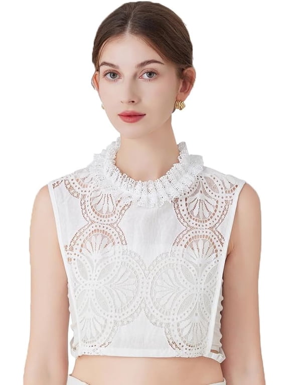 Ladys Half Shirt Blouse Collar Detachable Dickey Collar Fake False Faux Collar