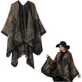 thumbnail image 1 of KuKuzhu Thick Shawl Poncho Open Front Cardigan Ruana Cape Knit Scarves Blanket Oversized Sweaters Winter Cloak, 1 of 7
