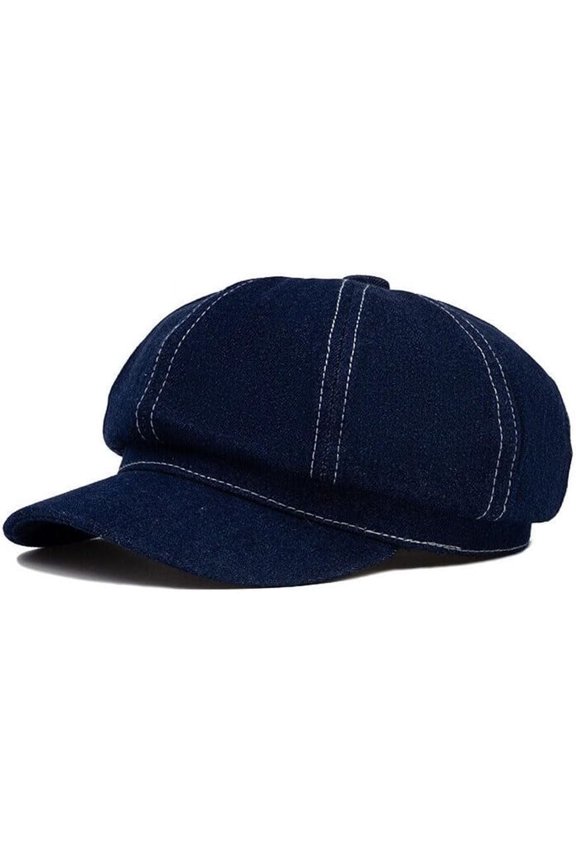 Women Denim Newsboy Cap Adjustable Painter Beret Hat