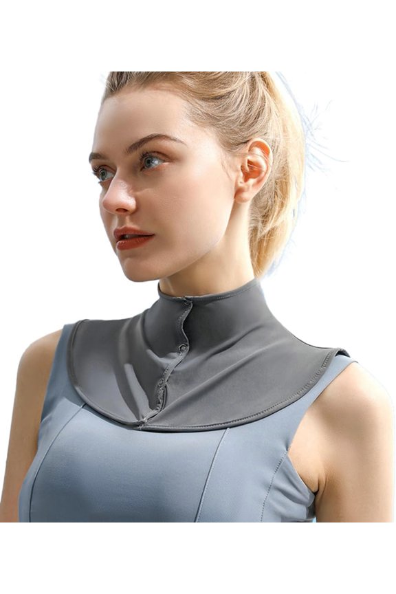 Women's Button Down Neck Shawl UV Protection Neck Scarfs Ice Silk Poncho Cape Shrug Wrap for Driving Cycling Outdoor