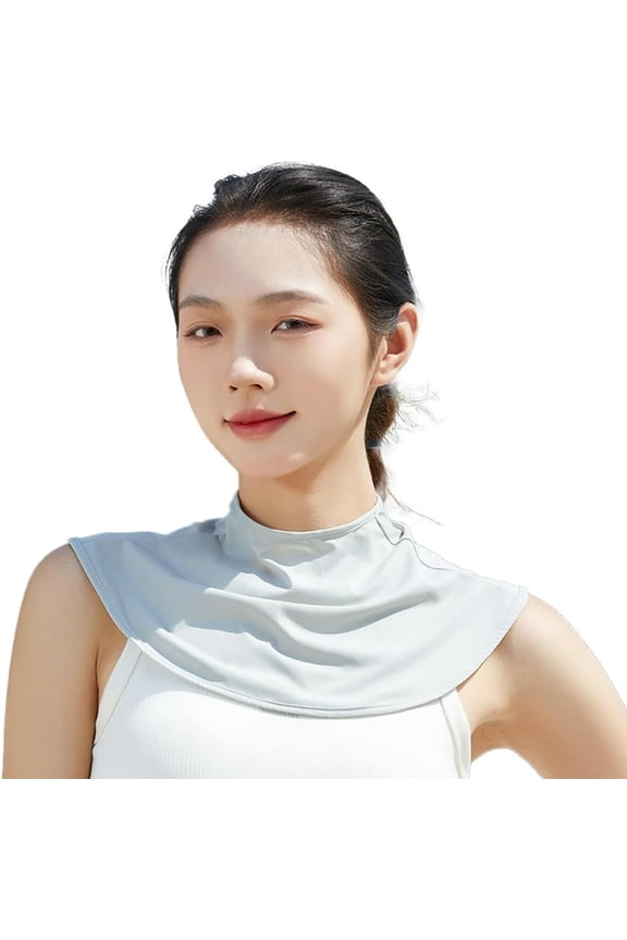 Women's Button Down Neck Shawl UV Protection Neck Scarfs Ice Silk Poncho Cape Shrug Wrap for Driving Cycling Outdoor