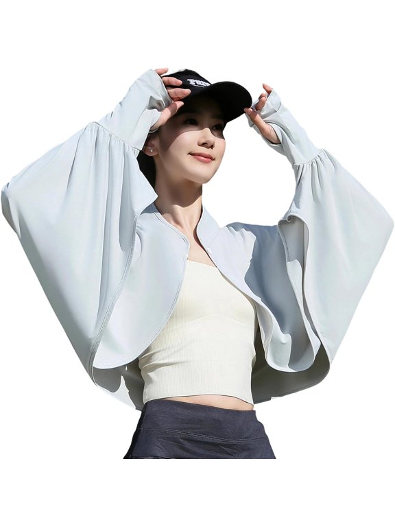 Women's UPF Protection Cooling Shawl, Breathable Sun Cape, Skin-Friendly Arm Sleeves for Golf Driving
