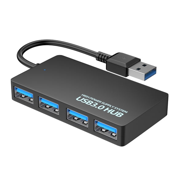 KuaiDao 4-Port USB 3.0 Hub Portable Data Splitter, High Speed 5Gbps USB Extender Adapter for Laptop Desktop PC Flash Drive