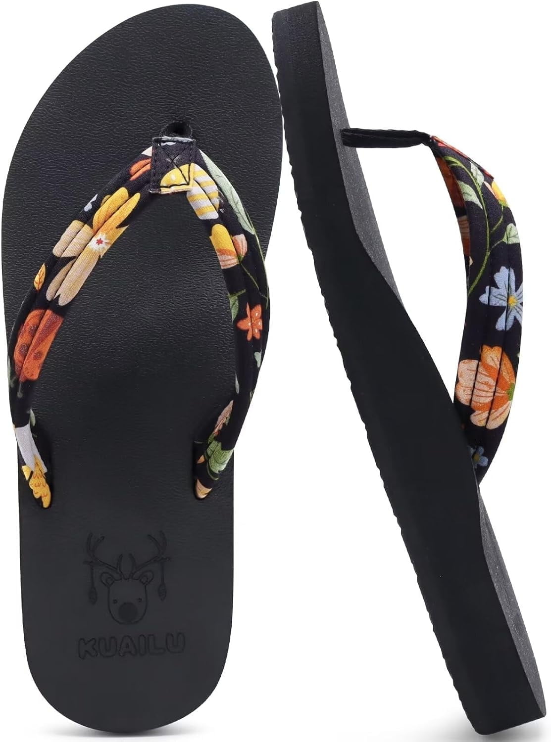 KuaiLu Women's Yoga Foam Flip Flops with Arch Support Thong Sandals Non ...