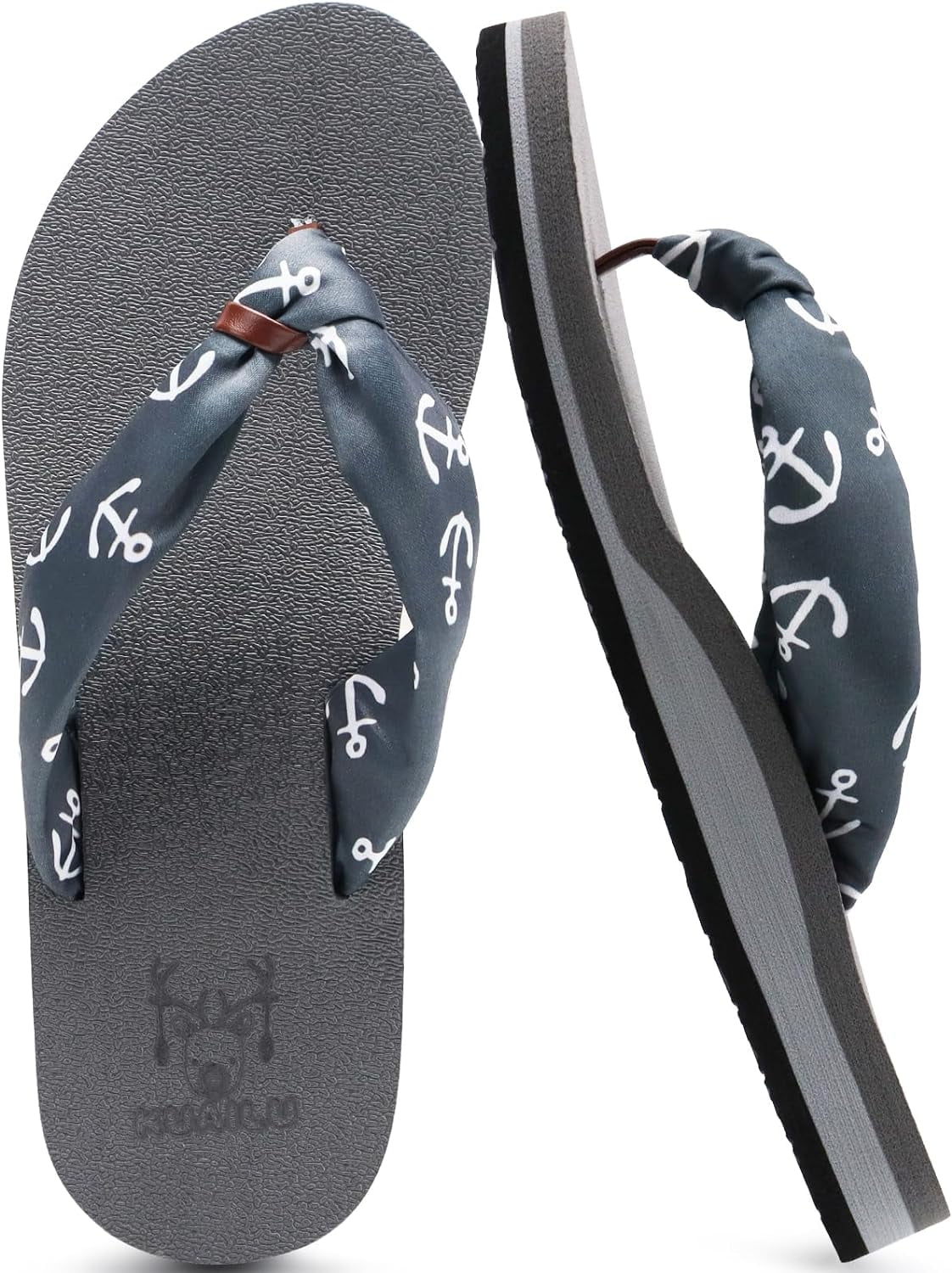 KuaiLu Women's Yoga Foam Flip Flops with Arch Support Thong Sandals Non