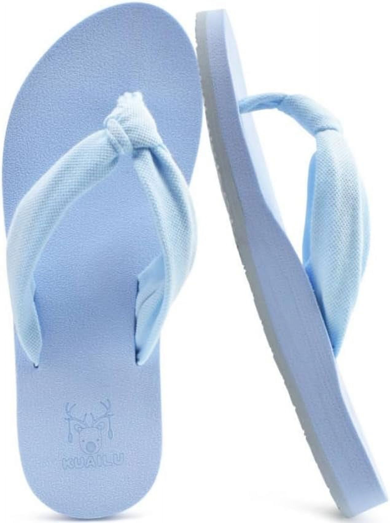KuaiLu Women's Yoga Foam Flip Flops with Arch Support Thong Sandals Non