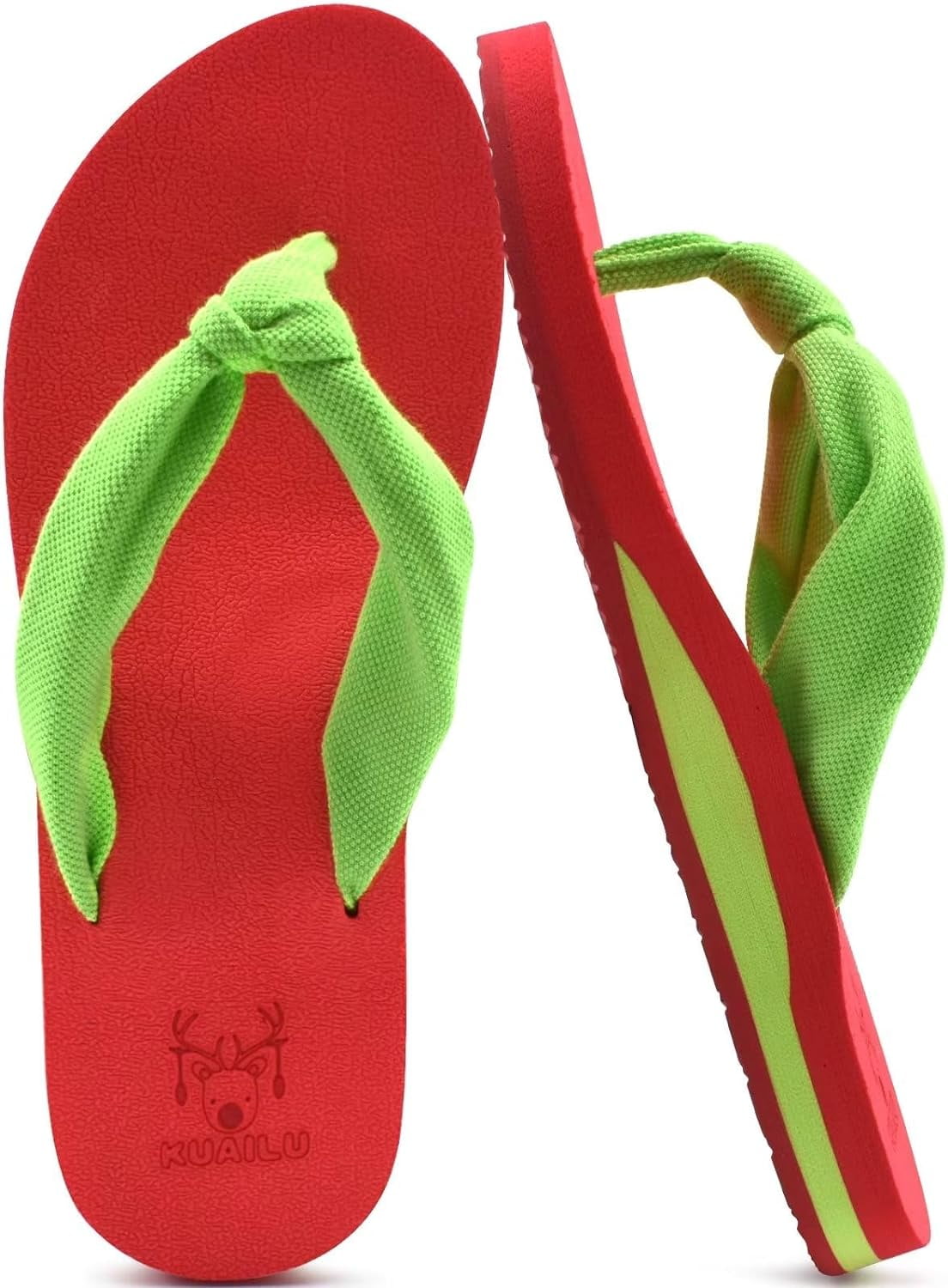 KuaiLu Women's Yoga Foam Flip Flops with Arch Support Thong Sandals Non