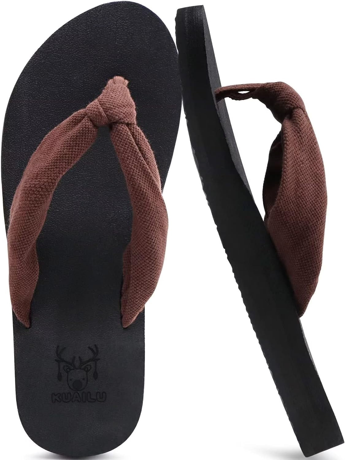 KuaiLu Women's Yoga Foam Flip Flops with Arch Support Thong Sandals Non