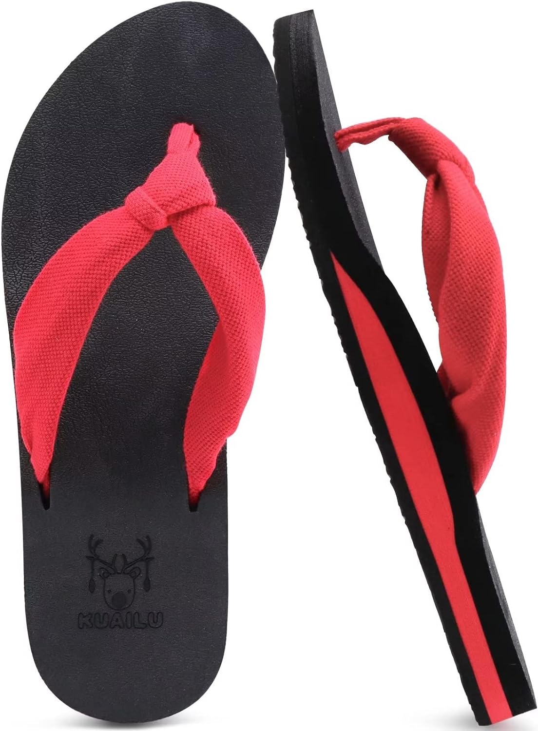 KuaiLu Women's Yoga Foam Flip Flops with Arch Support Thong Sandals Non