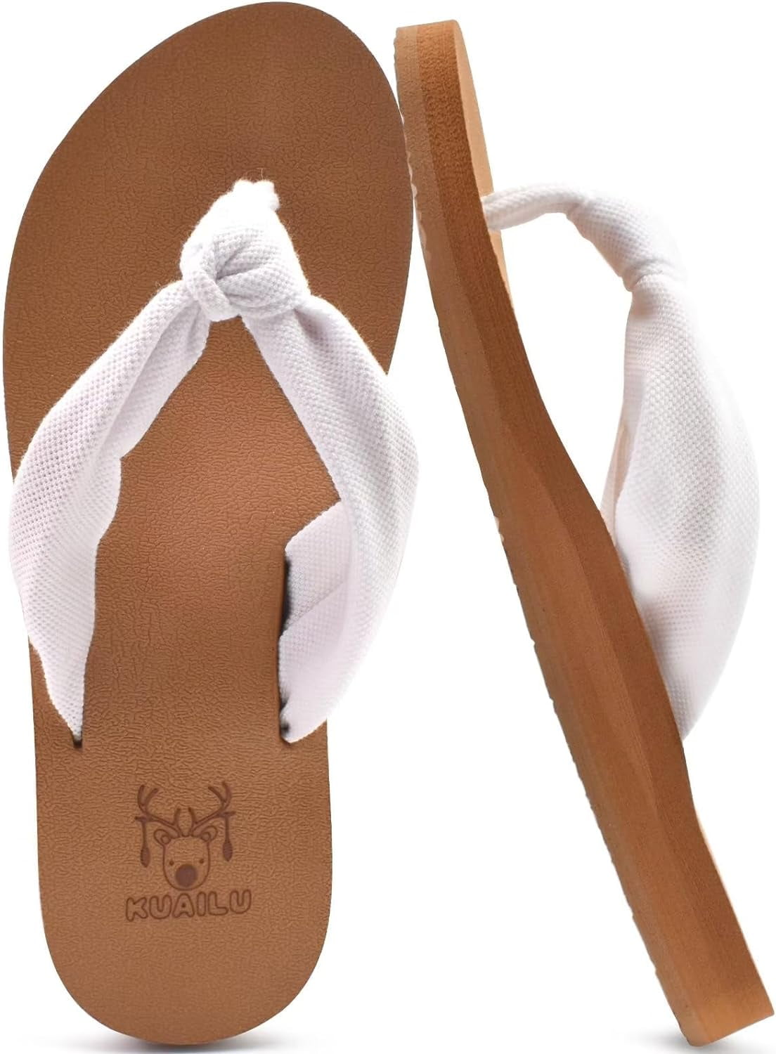 KuaiLu Women's Yoga Foam Flip Flops with Arch Support Thong Sandals Non