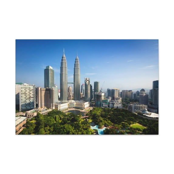 Kuala Lumpur Daytime Skyline Canvas Artwork Breathtaking Stunning Cityscape for Home Decor Ready to Hang