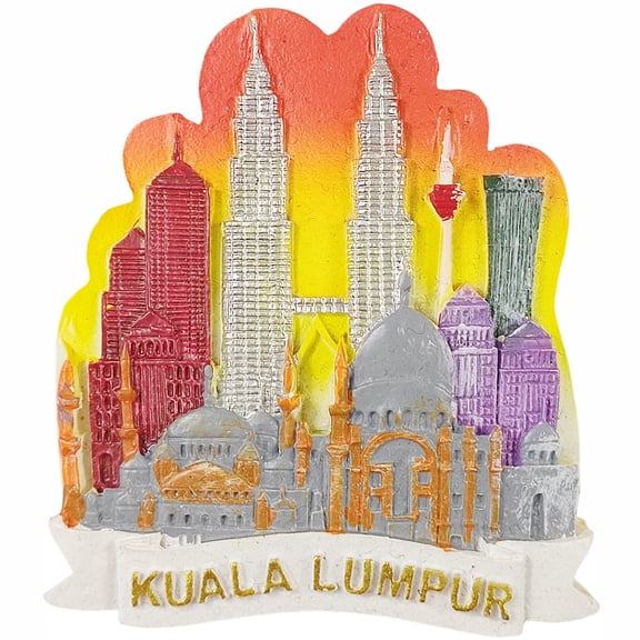 Kuala Lumpur Malaysia 3D Fridge Magnet Souvenir Gift,Resin Handmade Kuala Lumpur Refrigerator Magnet Home Decoration Collection