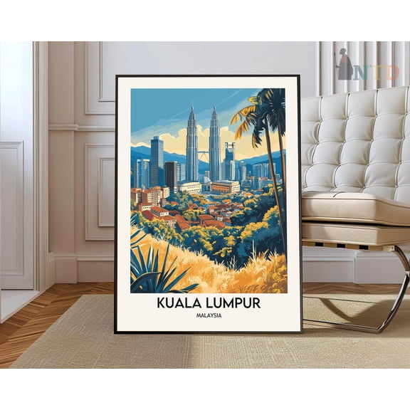Kuala Lumpur Malaysia City Map Wall Art Travel Decor Print Unframed Paper Print