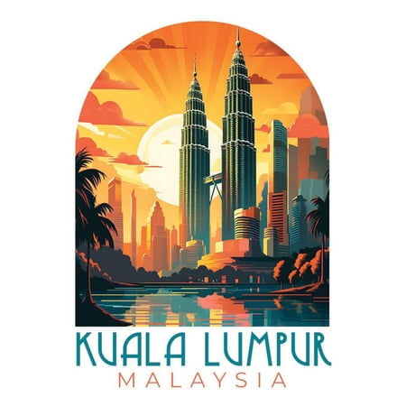 Kuala Lumpur Malaysia Souvenir Decorative Vinyl Decal Sticker (2-Inch)
