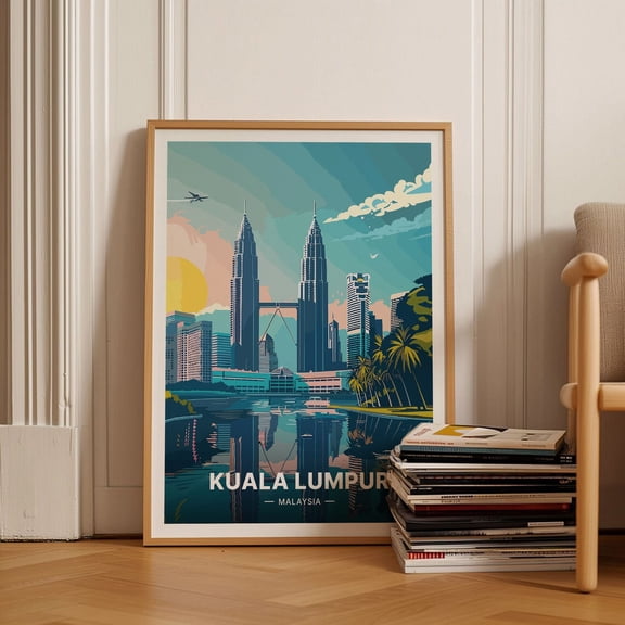 Kuala Lumpur Skyline Art Poster, Malaysia Travel Decor, Unique Wedding Or Birthday Gift Idea, Home Office Wall Art Wall Art, Modern Wall Decor, 8x12 UNFRAMED