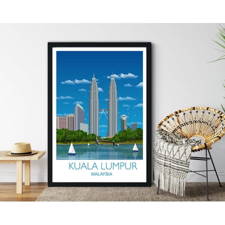Kuala Lumpur Travel Print Travel Poster of Kuala Lumpur Kuala Lumpur Travel Poster Kuala Lumpur Print Wall Art