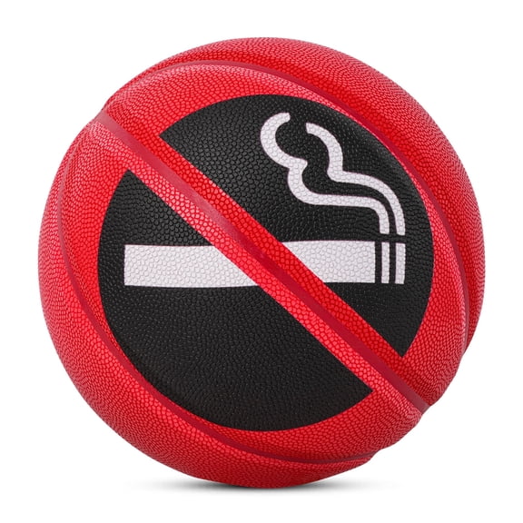 Kuang Mi No.7 Basketball (29.5 inches) - No Smoking Pattern Design PU Basketball, Suitable for Young People, Suitable for Street Basketball, Indoor and Outdoor Sports