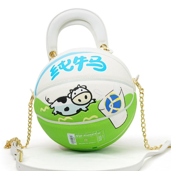 Kuangmi Cute "Pure Bull and Horse" Basketball Handbag, Wal Mart Fashion Gift Selection Size6