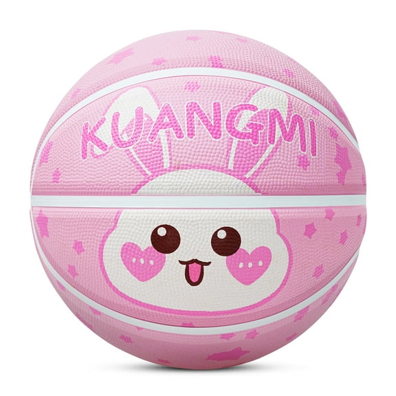 Kuangmi Kids Basketball Size 5 (27.5") - Cute Bunny Design Rubber Ball for Toddlers & Kids, Perfect Gift for Girls Outdoor Indoor Play