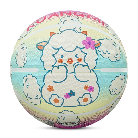 Kuangmi Size 5 Kids Basketball (27.5") - Cute Lamb Design Rubber Ball, Safe for Kids Indoor Outdoor Play