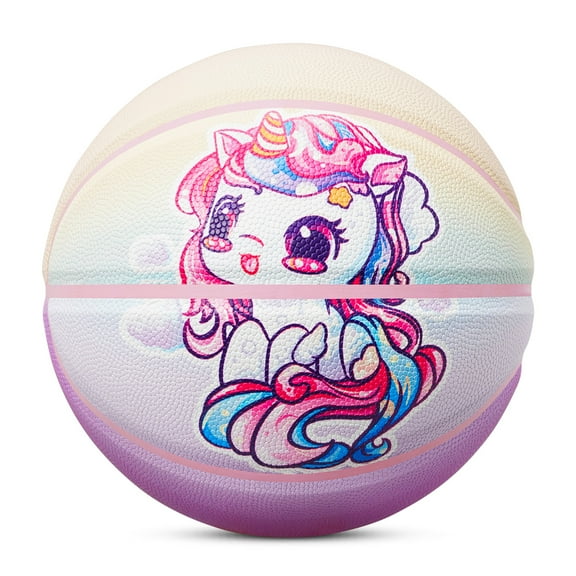 Kuangmi Unicorn Kids Basketball Size5 27.5", PU Leather Surface for Slip Resistance and Wear Resistance, Indoor/Outdoor,KMbb576