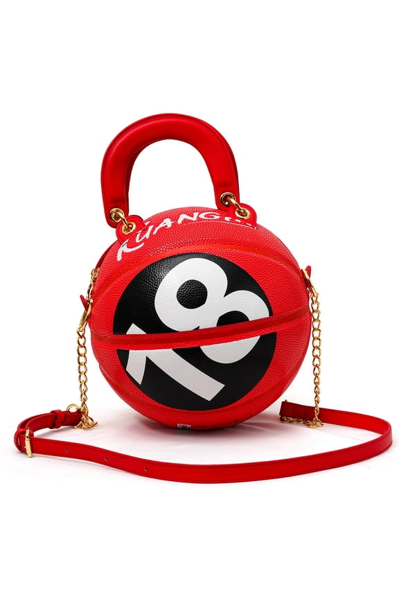 Unique Basketball Shaped Crossbody Bag PU Handbag for Girl Women, Trendy and Cool Street Style Accessories