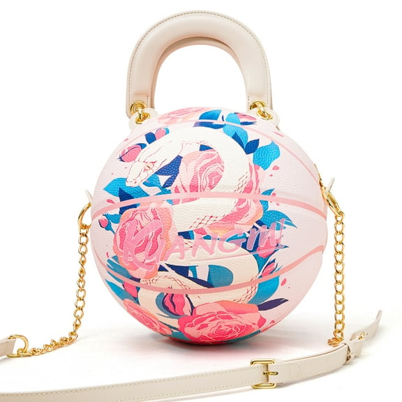 Kuangmi snake and rose basketball handbag, a fashionable and trendy gift choice Size6