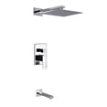 thumbnail image 1 of Aqua Piazza Brass Shower Set with 12" Square Rain Shower and Tub Filler, 1 of 1
