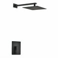 thumbnail image 1 of Aqua Piazza Black Shower Set w/ 8" Square Rain Shower Head, 1 of 4