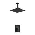 thumbnail image 1 of Aqua Piazza Matte Black Shower Set with 12" Ceiling Mount Square Rain Shower, 1 of 1