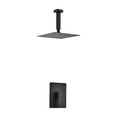 thumbnail image 1 of Aqua Piazza Matte Black Shower Set with 8" Ceiling Mount Square Rain Shower, 1 of 2
