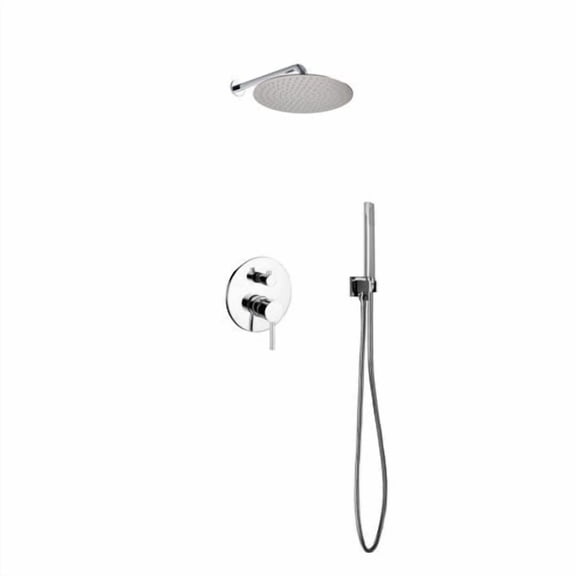 Kube Bath Aqua Rondo Diverter Complete Shower System with Metal Round Handle