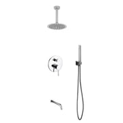 Kube Bath Aqua Rondo Diverter Tub and Shower Faucet with Metal Lever Handle