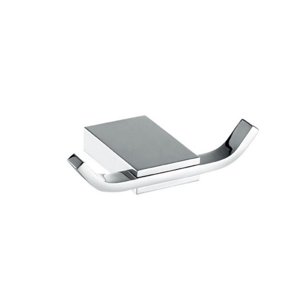 Chrome Modern Double Wall Mount Robe Hook