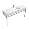 thumbnail image 1 of KubeBath Haus 60" Single Sink Stainless Steel Console w/ White Acrylic Sink - Chrome, 1 of 5