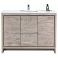 thumbnail image 1 of KubeBath Dolce 48" Nature Wood Modern Vanity, White Quartz Counter Top, 1 of 1
