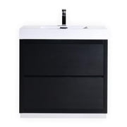 KubeBath Bliss 36" Black Free Standing Modern Bathroom Vanity Single SInk