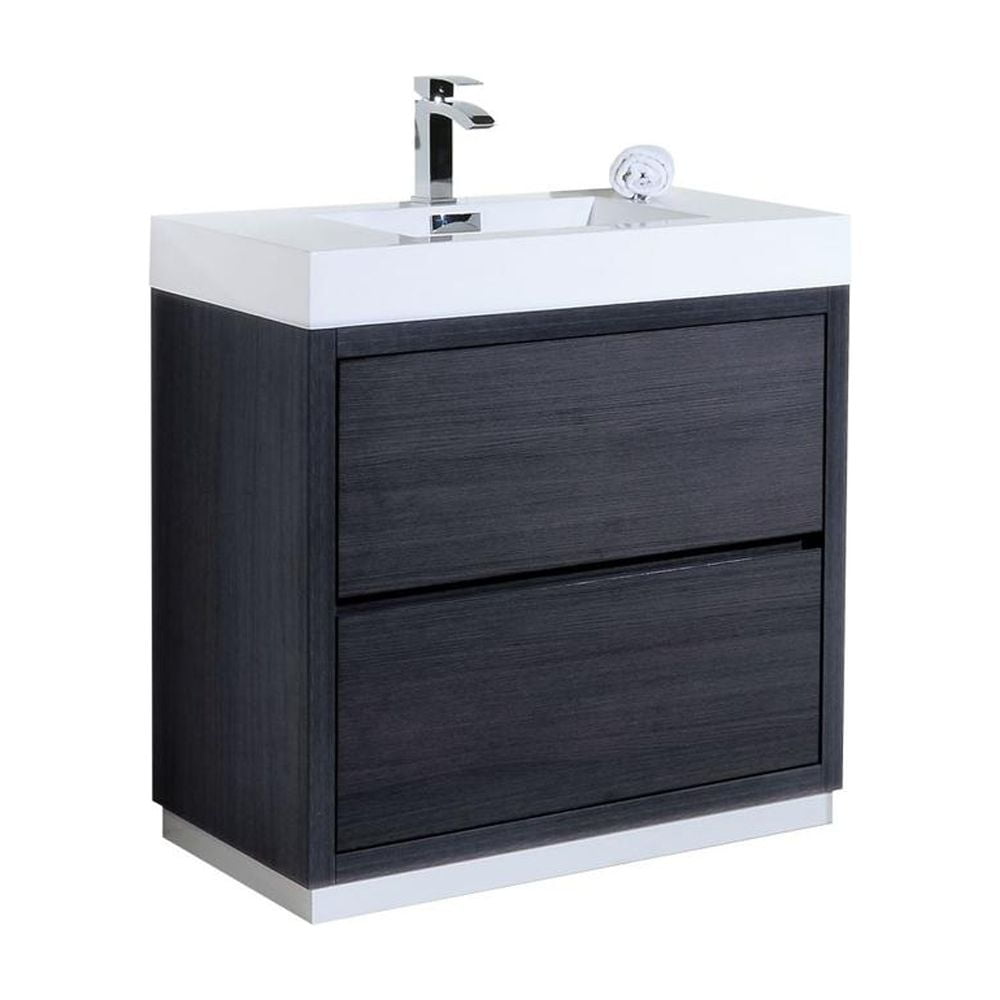 Bliss 36" Gray Oak Modern Freestanding Bathroom Vanity