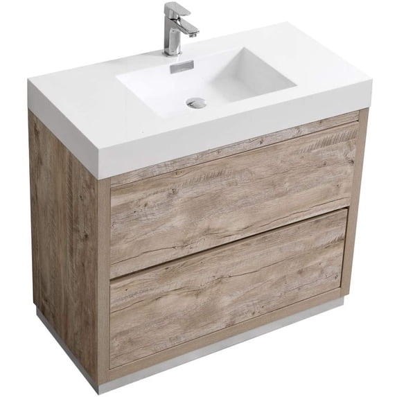 Bliss 36 Nature Wood Free Standing Modern Bathroom Vanity