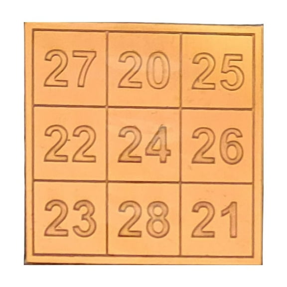 Kuber Card of Abundance For Wallet | Kuber Yantra Numbers Small 2 Inch X 2 Inch Yantra 1 Piece