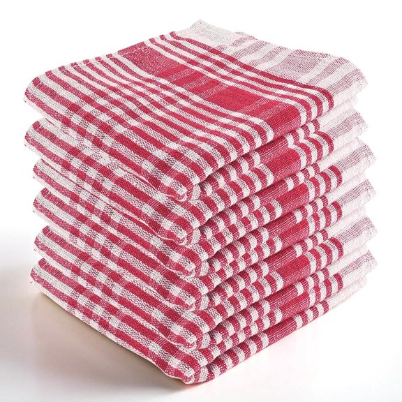 Kuber Industries Cotton Kitchen Towel 200 Gsm | Fridge, Table, Kitchen Platform Cleaning & Roti Napkins - Pink (6 Piece)