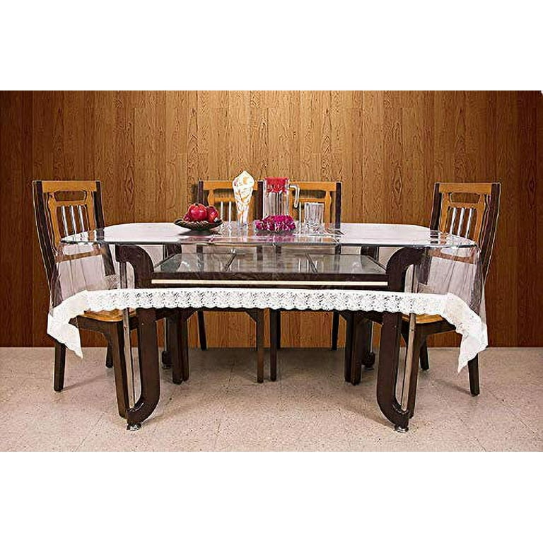 Transparent dining table cover 6 seater new arrivals